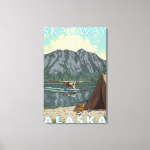 Impressão Em Tela Plano de Bush & pesca - Skagway, Alaska