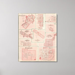 Impressão Em Tela Plano de Charlestown com Utica, Henryville