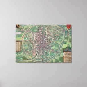 Impressão Em Tela Plano de cidade de Bruxelas, 'do Terra de