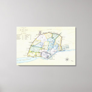 Impressão Em Tela Plano de Deli 1857-58, gravado por Guyot &