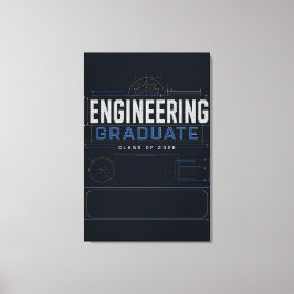 Impressão Em Tela Plano de Engenharia Personalizado para Graduado 20