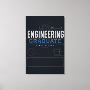Impressão Em Tela Plano de Engenharia Personalizado para Graduado 20