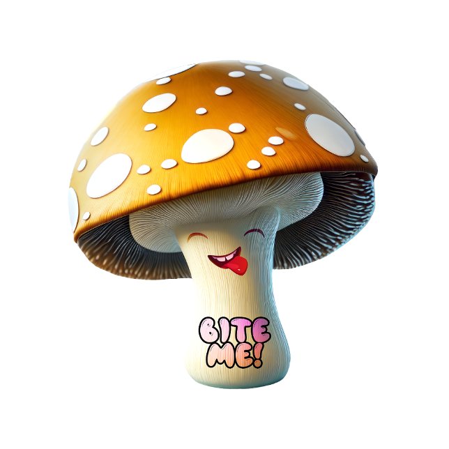 Impressão Em Tela Planta de erva legal "selvagem em crescimento" des (Cute cool magic mushroom design with funny text “bite me”)