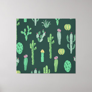 Impressão Em Tela Plantas De Cactus: Vintage Sem Olho De Fundo