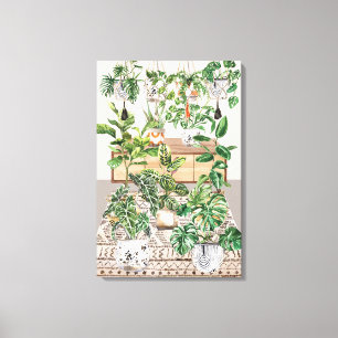 Impressão Em Tela Plantas Tropicais Aquarela