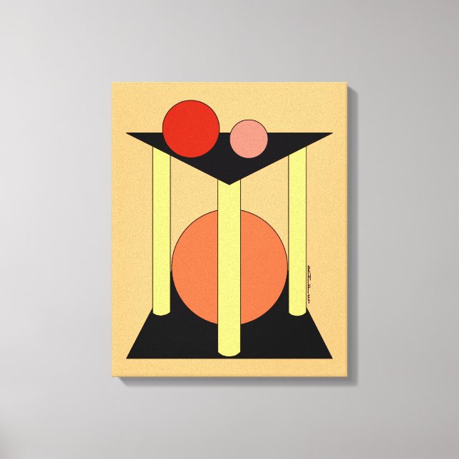 Impressão Em Tela Plataformas, pilares e círculos de abstrato (Frente)