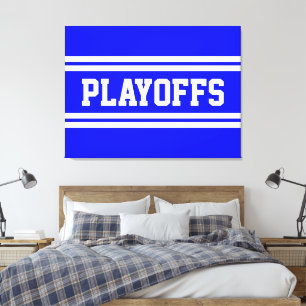 Impressão Em Tela PLAYOFFS Atlético Azul Brilhante Branco Esportivo 
