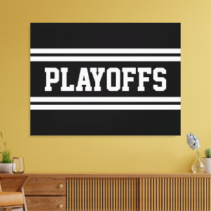 Impressão Em Tela PLAYOFFS Atlético Preto Branco Listras de Corrida