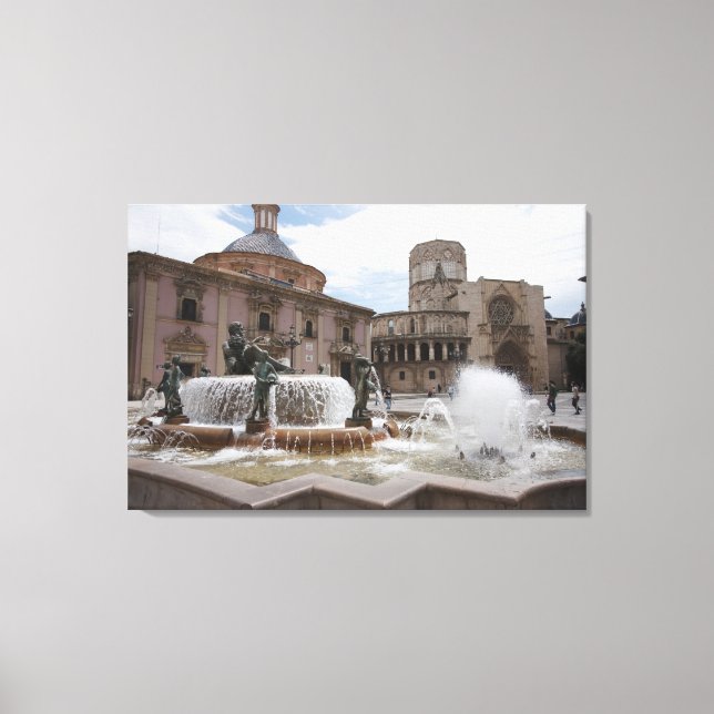 Impressão Em Tela Plaza De La Virgin E Basilica De Virgen (Frente)