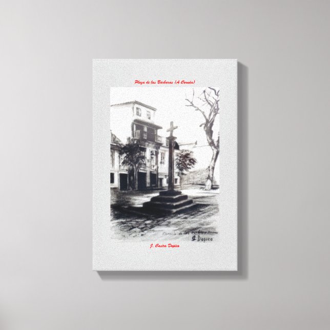 Impressão Em Tela Plaza de las Bárbaras (Corunha) (Frente)