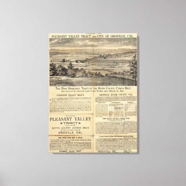 Impressão Em Tela Pleasant Valley, Califórnia (Frente)