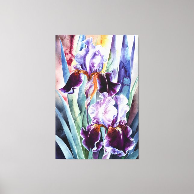 Impressão Em Tela *~* PLUM Iris Flower Artsy Iris Painting AP84 (Frente)
