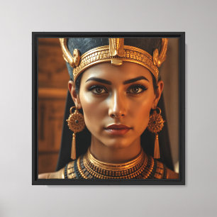 Impressão Em Tela Poderosa Rainha Egípcia Arte de Retrato Real Escur