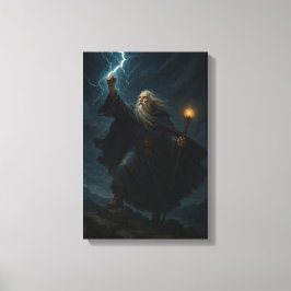 Impressão Em Tela Poderoso Feiticeiro Recusando Relâmpago em Stormy 
