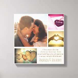 Impressão Em Tela Poema do amor e colagem feitos sob encomenda da