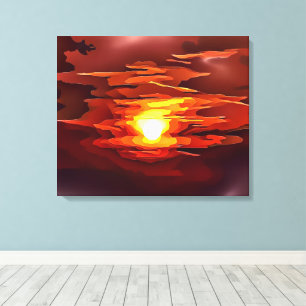 IMPRESSÃO EM TELA POENTE ABSTRATO ARDENTE VERMELHO LARANJA