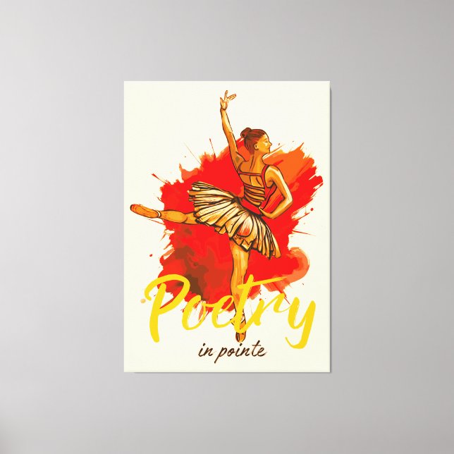 Impressão Em Tela Poesia de Pointe - Arte de Ballerina Elegante para (Frente)