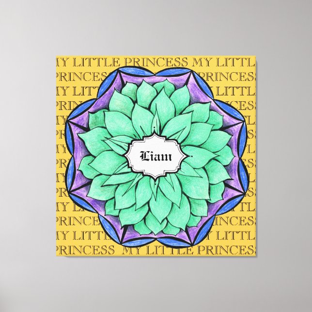 IMPRESSÃO EM TELA POINSETTIA MODERNA EM AZUL (Frente)