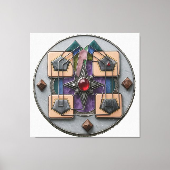 Impressão Em Tela Point of Assembly 3D: Mystical Geometric Artifact (Frente)