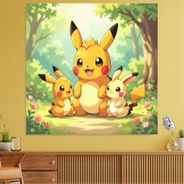 Impressão Em Tela Pokémon und seine Treue Freunde