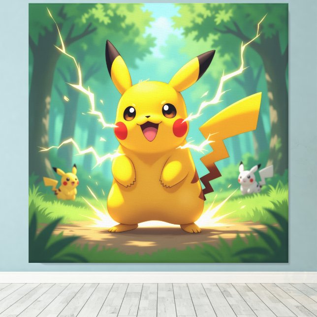 Impressão Em Tela Pokémon und seine Treue Freunde Leinwanddruck (Insitu(piso de madeira))