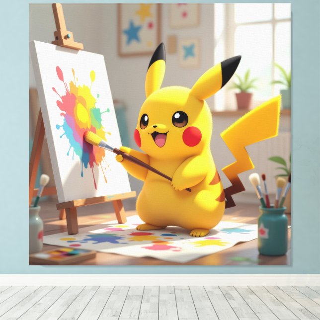 Impressão Em Tela Pokémon und seine Treue Freunde Leinwanddruck (Insitu(piso de madeira))