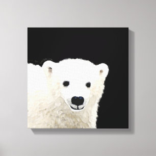 Impressão Em Tela Polar Bear Cub Painting - Arte Original