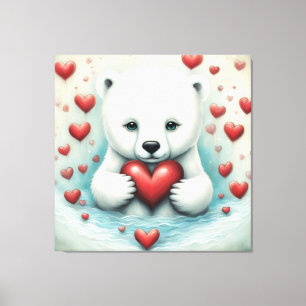 Impressão Em Tela Polar Bear Love 1