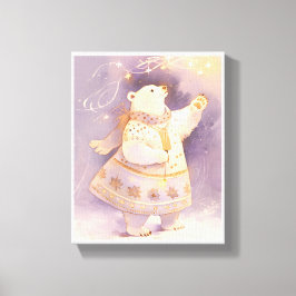 Impressão Em Tela Polar Bear Winter Magic | Whimsical Nursery Art 