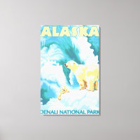Polar Bears & Cub - Parque Nacional Denali, Alasca