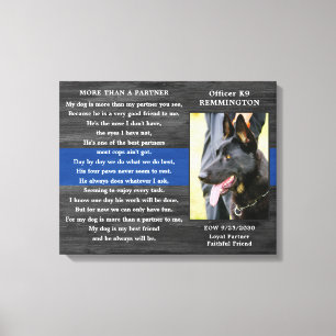 Impressão Em Tela Policial Memorial do Cachorro da Polícia Foto K9