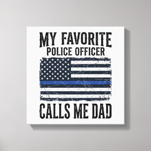 Impressão Em Tela Policial Pai Thin Blue Line Vintage Vetor D