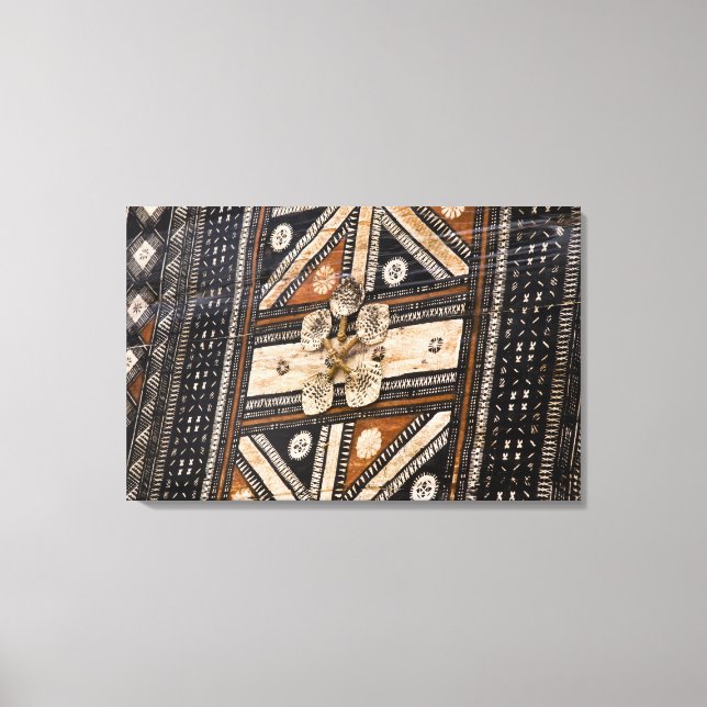 Impressão Em Tela Polinésia, Reino de Tonga. Detalhe da tapa (Frente)