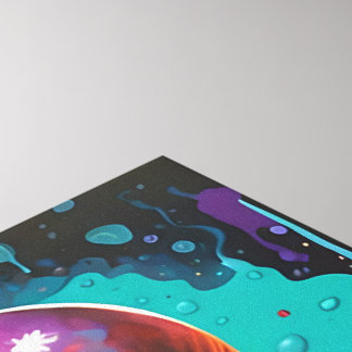 Impressão Em Tela Polvo Psicodélico - Arte De Parede - Mergulho Surr