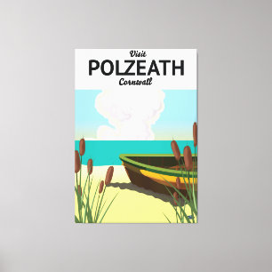 Impressão Em Tela Polzeath, poster de viagens de Cornwall