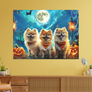 Impressão Em Tela Pomerânia Halloween Assustador