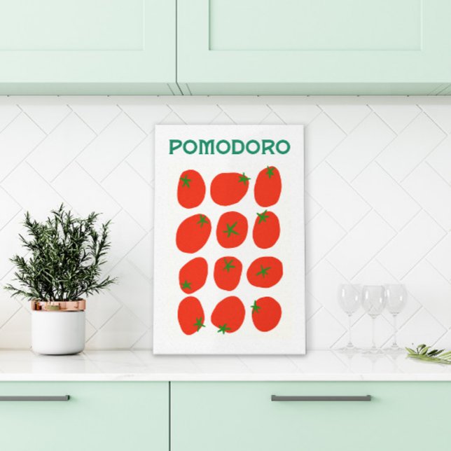 Impressão Em Tela Pomodoro Tomato Italiano Retro Moderno Estilo Vint (Criador carregado)
