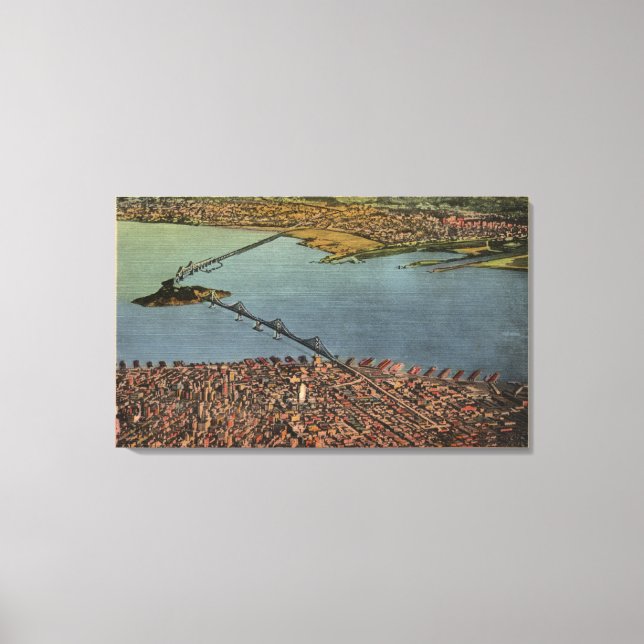 Impressão Em Tela Ponte aérea de San Francisco-Oakland Bay (Frente)