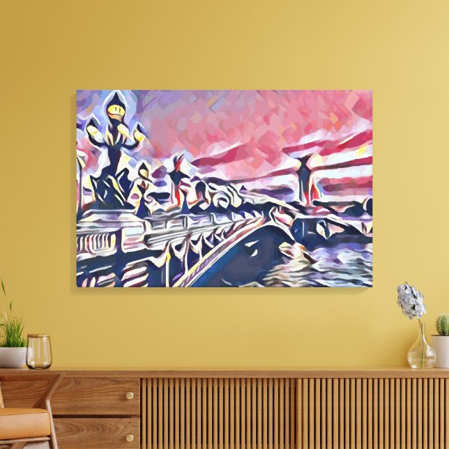 Impressão Em Tela Ponte Alexander III (Insitu(Sala de estar))