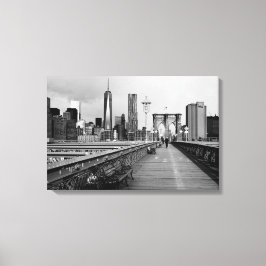 Impressão Em Tela Ponte Brooklyn a preto e branco