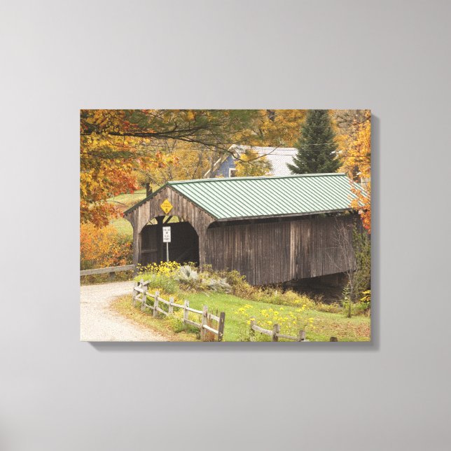 Impressão Em Tela Ponte coberta, Vermont, EUA (Frente)