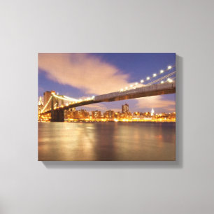 Impressão Em Tela Ponte de Brooklyn e Manhattan na noite