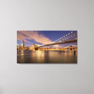 Impressão Em Tela Ponte de Brooklyn e Manhattan na noite