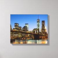 Ponte de Manhattan e Brooklyn ao anoitecer
