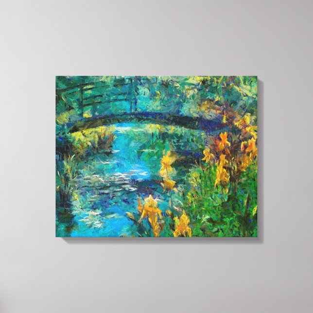 Impressão Em Tela Ponte de Monet com a íris (Frente)