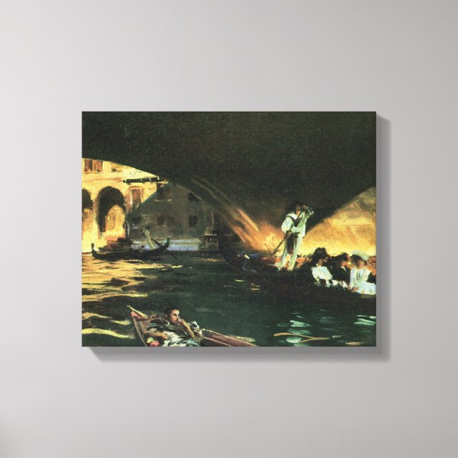 Impressão Em Tela Ponte de Rialto, Grande Canal por John Singer Sarg (Frente)
