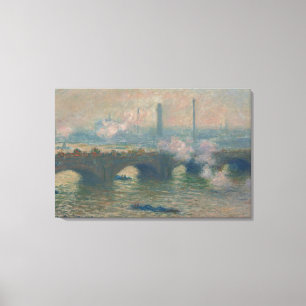 Impressão Em Tela Ponte de Waterloo, Dia cinzento, 1903 (óleo em