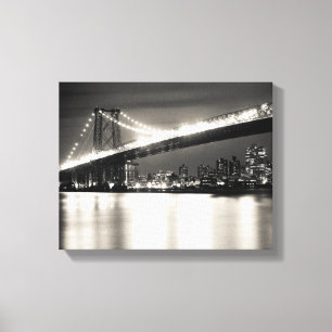 Impressão Em Tela Ponte de Williamsburg na Nova Iorque na noite