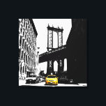 Impressão Em Tela Ponte do Brooklyn - Nova Iorque de Taxi Amarelo Ny<br><div class="desc">Nova Iorque Nyc Brooklyn Bridge Pop Canvas Art Impressão.</div>