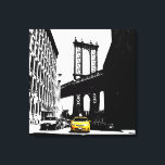 Impressão Em Tela Ponte do Brooklyn - Nova Iorque de Taxi Amarelo Ny<br><div class="desc">Nova Iorque Nyc Brooklyn Bridge Pop Canvas Art Impressão.</div>
